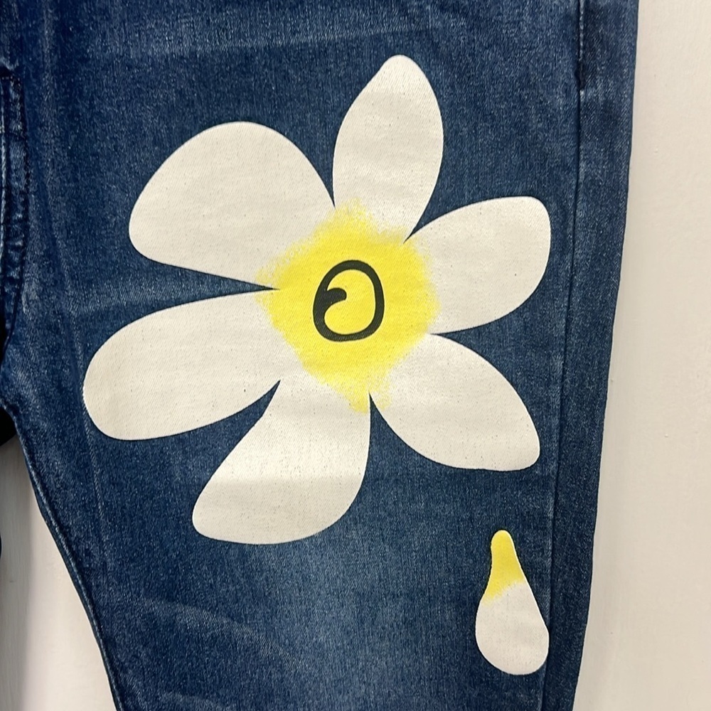 Painted capri jean’s, 4 pockets, button fly, Size S, painted on front only - Picture 6 of 10
